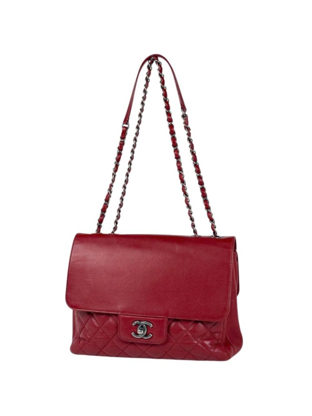 Chanel Shoulder Bag CC Logo Double Face Caviar Leather